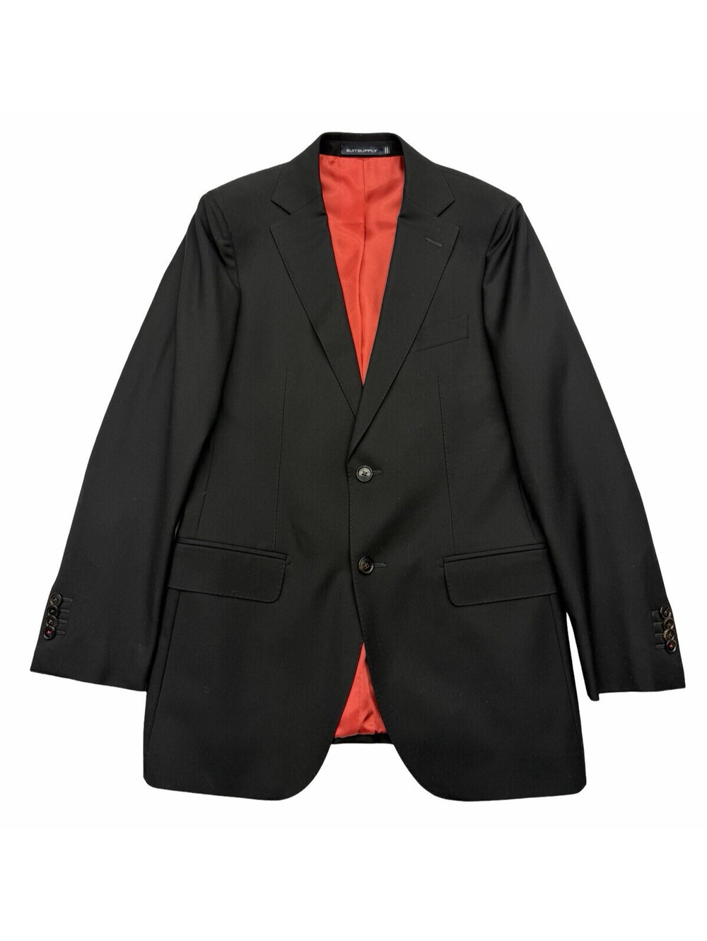 Suitsupply Sienna Wool Regular Fit Blazer Suit Jacket Black Size US 36 R - 6
